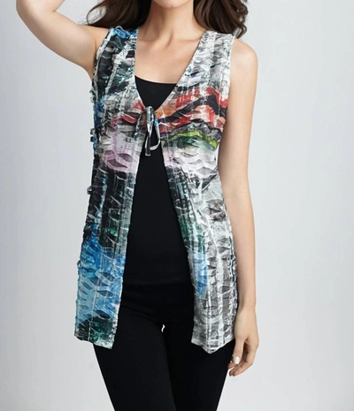 Angel Daybreak Long Vest In White Multi