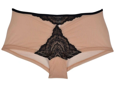 Cosabella Elise Lowrider Hotpants In Black / Nude In Multi