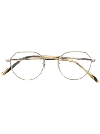 Oliver Peoples Oversized Shaped Glasses In Metallic
