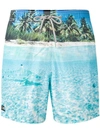 Mc2 Saint Barth Beach Print Swim Shorts - Blue