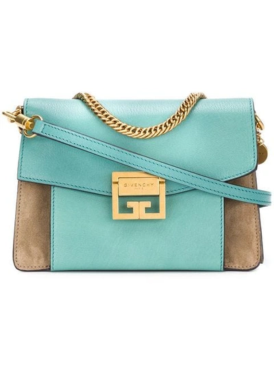 Givenchy Gv3 Small Leather Shoulder Bag In Blue