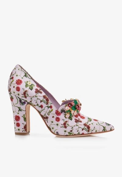 Manolo Blahnik Dayani 105 Floral Pumps In Multicolor