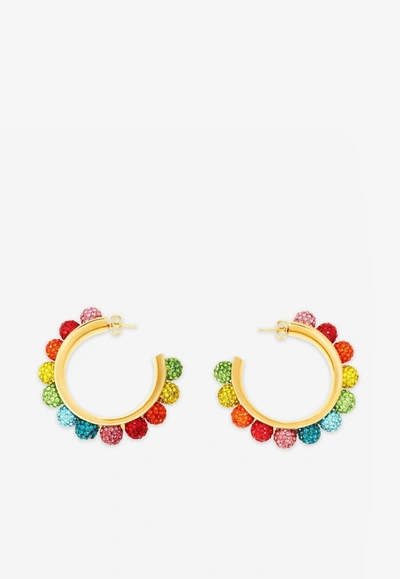 Aquazzura Disco Darling Crystal Embellished Earrings In Multicolor