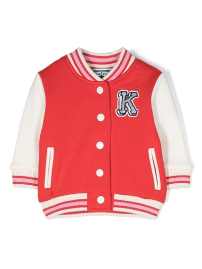 Kenzo Babies' Logo-patch Bomber Jacket In Red