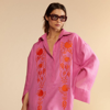 Cynthia Rowley Scalea Embroidered Dress In Pink