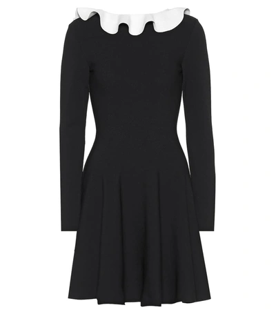 Valentino Long-sleeved Knit Dress In Black