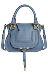 Chloé Marcie Small Leather Satchel In Shady Cobalt