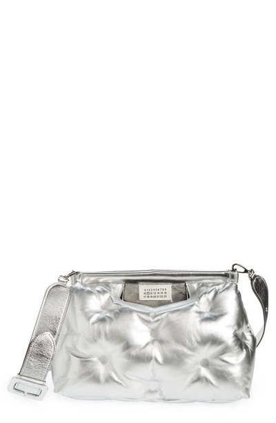 Maison Margiela Medium Glam Slam Classique Metallic Leather Shoulder Bag In Silver