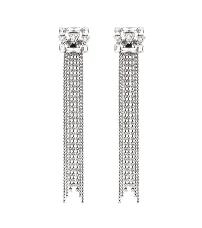 Dodo Bar Or Crystal Clip-on Earrings In Silver