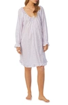 Eileen West Ruffle Cotton Nightgown In White Ditsy