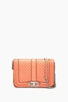 Rebecca Minkoff Chevron Quilted Small Love Crossbody In Pale Coral