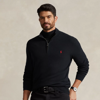 Polo Ralph Lauren Ribbed Quarter-zip Sweater In Polo Black