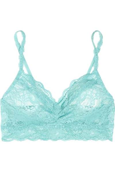 Cosabella Never Say Never Sweetie Stretch-lace Soft-cup Bra In Dusty Turquoise