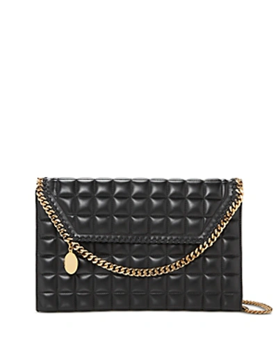 Stella Mccartney Falabella Crossbody Quilted Eco Alter Mat In Black/gold