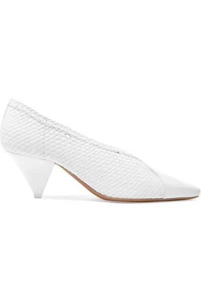 Neous Pleau Woven Leather Pumps In White