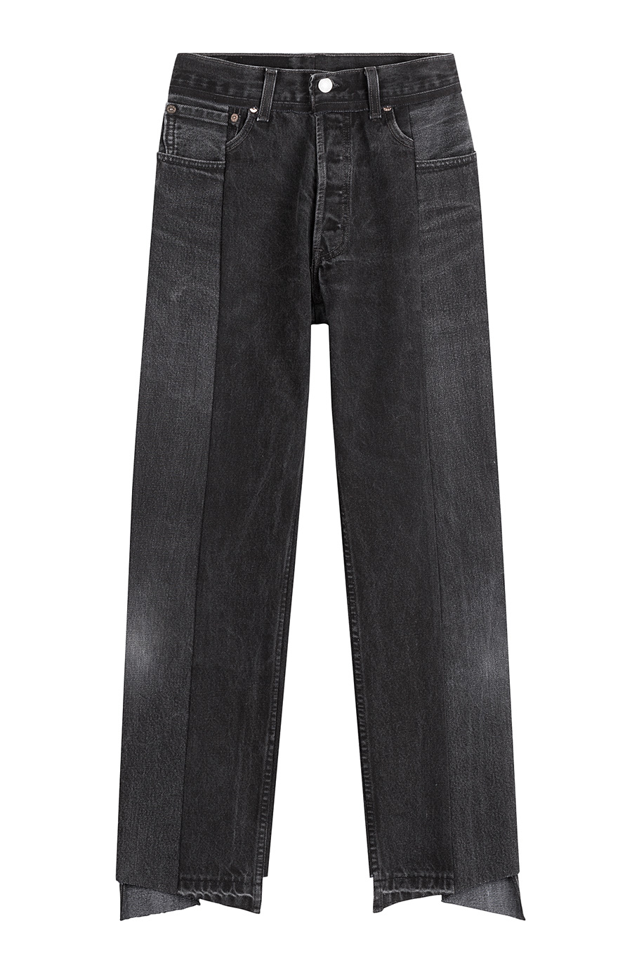 Vetements Reworked High-rise Straight-leg Jeans In Washed-black | ModeSens