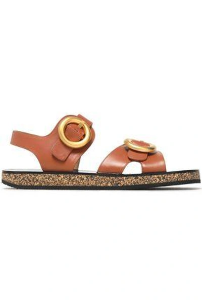 Joseph Woman Buckled Leather Sandals Tan