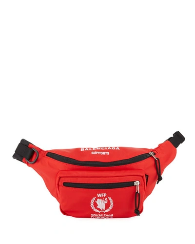 Balenciaga World Food Programme Belt Bag/fanny Pack In Red