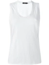 Bassike Scoop Neck Tank Top In White