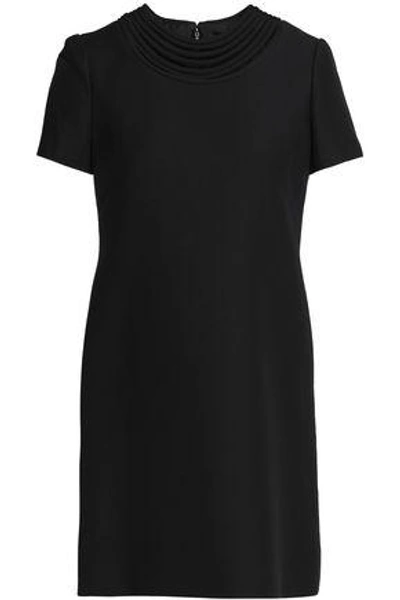 Valentino Woman Cutout Wool And Silk-blend Mini Dress Black