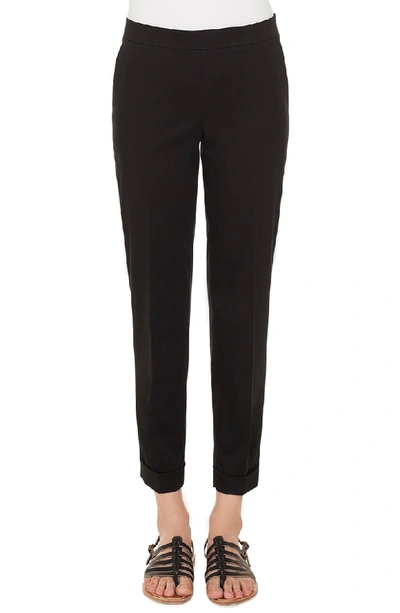 Akris Double Face Wool Blend High Waist Slim Pants In Black