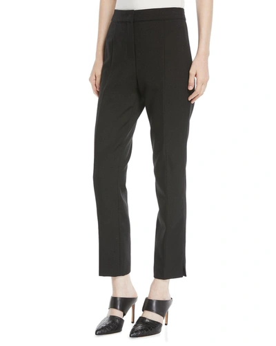 Narciso Rodriguez Twill Tapered Straight-leg Pants In Black