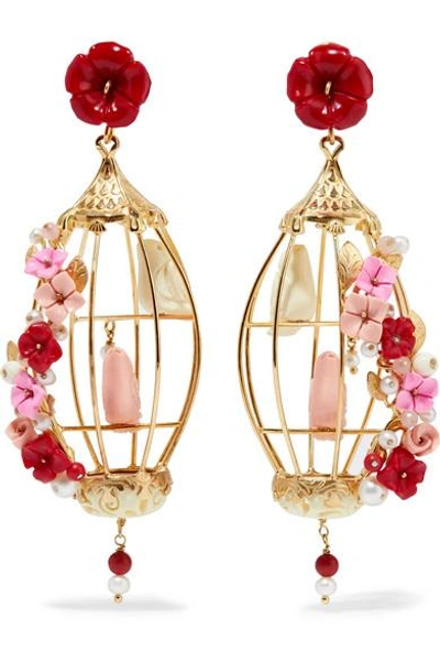 Of Rare Origin Lovebirds Gold Vermeil Multi-stone Earrings