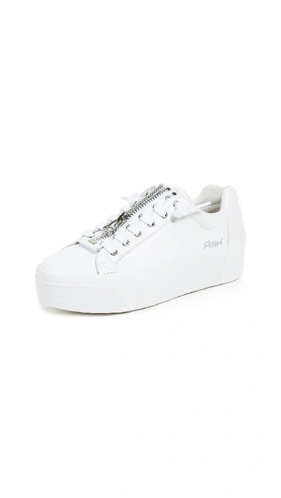 Ash Women's Buzz Leather Platform Sneakers In White/ Red