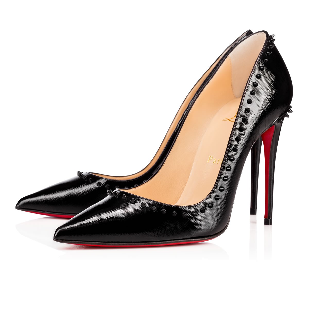 Christian Louboutin Anjalina 100 Black Patent Leather Givree - Women ...
