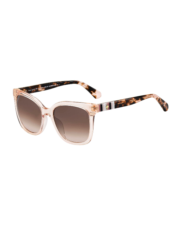 Kate Spade Kiyas Acetate Rectangle Sunglasses In Peach ModeSens