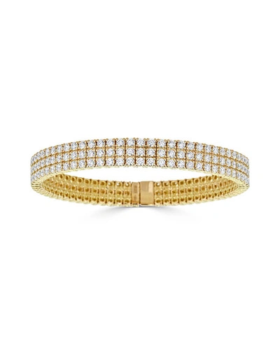 Zydo Stretch 18k Rose Gold & Diamond 3-row Bracelet In Yellow Gold