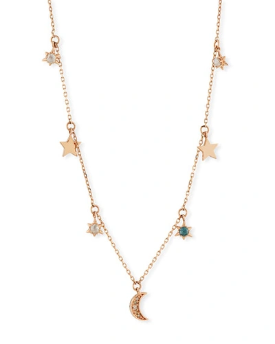Stevie Wren 14k Celestial Diamond Charm Necklace