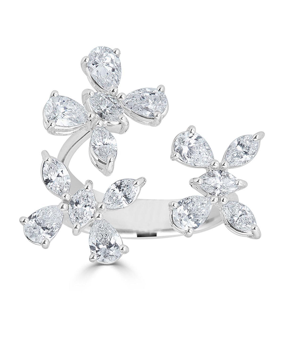 Zydo 18k Luminal Diamond Butterfly Open Ring Modesens