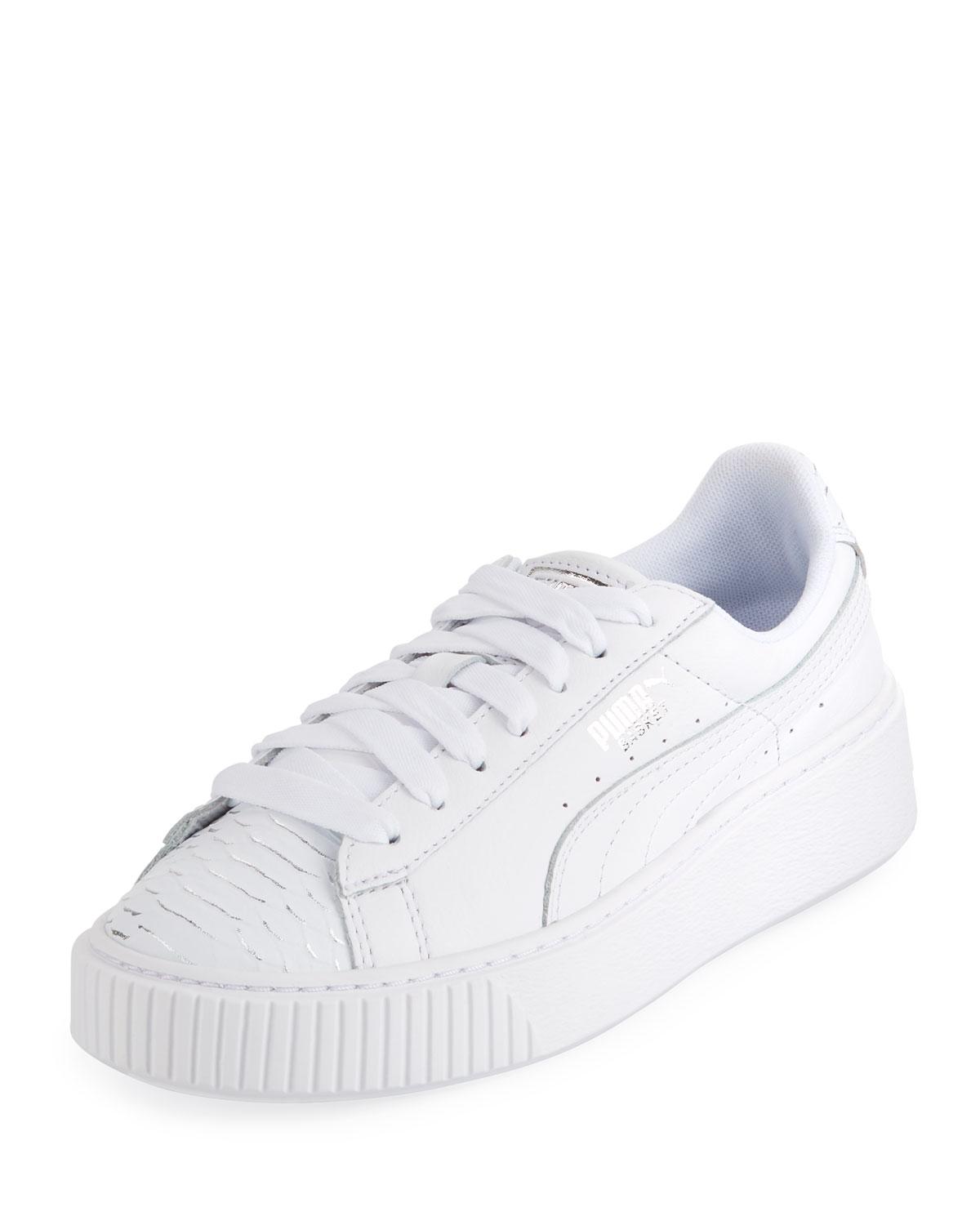 puma platform sneakers white