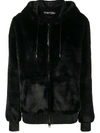 Tom Ford Zip-front Faux-shearling Jacket In Black