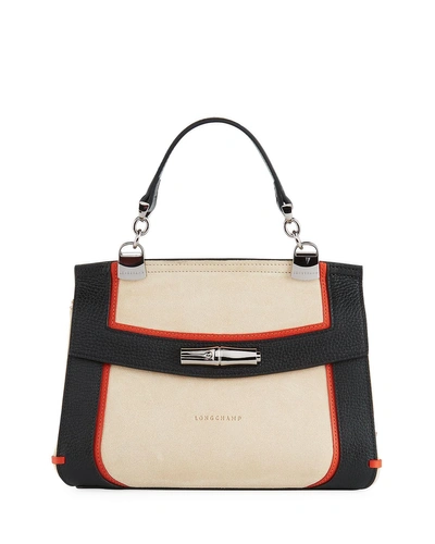 Longchamp Madeleine Tribu Leather/suede Crossbody Bag In Multi Pattern