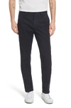 Theory Zaine Patton Flat Front Stretch Solid Cotton Pants In Eclipse