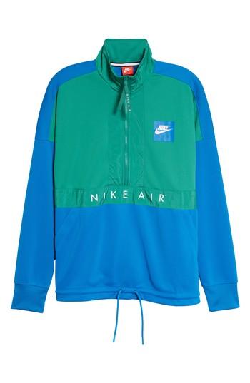 nike air half zip windbreaker jacket in blue