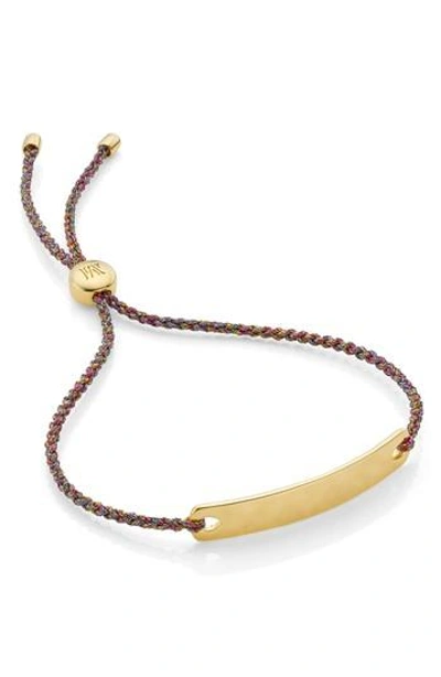 Monica Vinader Engravable Havana Mini Friendship Bracelet In Gold/ Rainbow Metallica