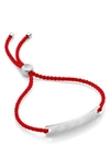 Monica Vinader Engravable Havana Mini Friendship Bracelet In Silver/ Coral