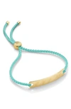 Monica Vinader Engravable Havana Mini Friendship Bracelet In Gold/ Mint