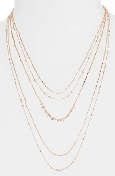 Rebecca Minkoff Zoe Multistrand Necklace In Rose Gold