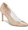 Charles David Women's Genuine Leather Illusion Pointed Toe Pumps In Rosegold