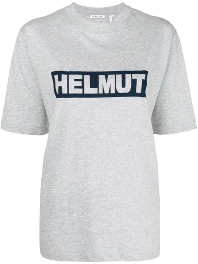 Helmut Lang Box Logo T In Grey Melange