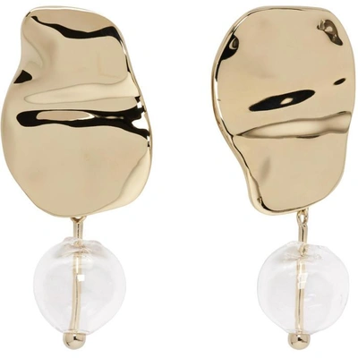 Proenza Schouler Gold And Clear Bead Earrings In 1038 Clear