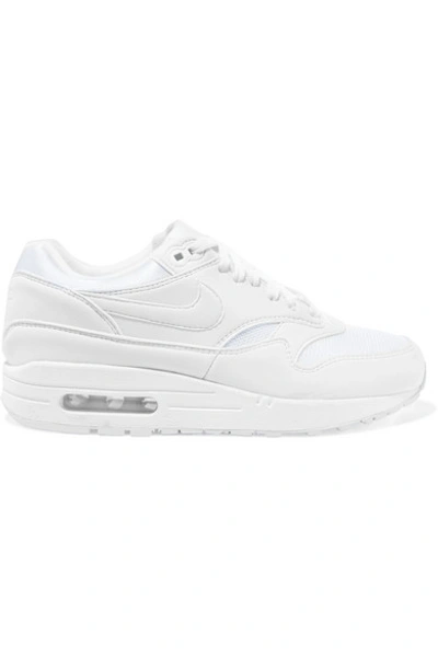 Nike Air Max 1 Nubuck And Mesh Sneakers In White