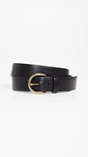 Madewell Medium Perfect Leather Belt In True Black/ Gold