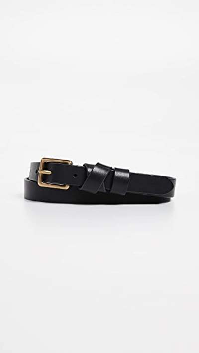 Madewell Leather Crisscross Skinny Belt In True Black