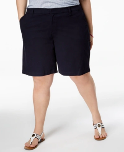 Tommy Hilfiger Plus Size Hollywood Bermuda Shorts In Navy