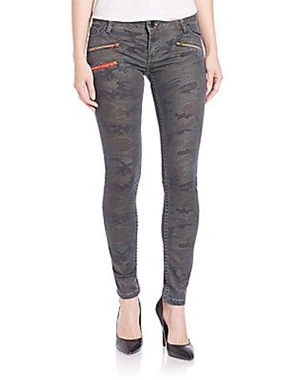 Etienne Marcel Zip-pocket Skinny Jeans In Camoflauge